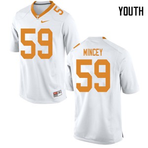 Youth Tennessee Volunteers John Mincey #59 White Player Jersey 510645-112