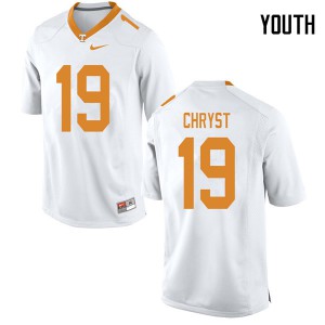 Youth Tennessee Volunteers Keller Chryst #19 University White Jersey 492640-503