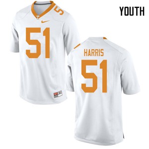 Youth Tennessee Volunteers Kingston Harris #51 Embroidery White Jerseys 926580-258