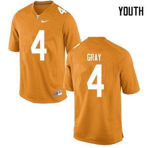 Youth Tennessee Volunteers Maleik Gray #4 Orange Stitch Jersey 268940-115