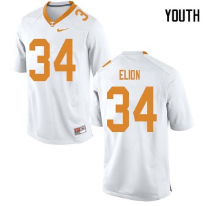 Youth Tennessee Volunteers Malik Elion #34 White Football Jerseys 167431-321
