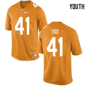 Youth Tennessee Volunteers Ryan Tice #41 Embroidery Orange Jersey 488811-547