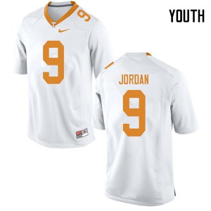 Youth Tennessee Volunteers Tim Jordan #9 White NCAA Jerseys 168297-698