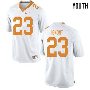Youth Tennessee Volunteers Will Ignont #23 Football White Jerseys 753744-745
