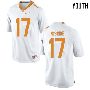 Youth Tennessee Volunteers Will McBride #17 Football White Jersey 561598-129