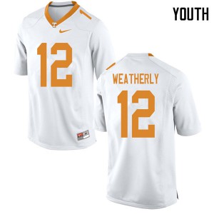 Youth Tennessee Volunteers Zack Weatherly #12 College White Jersey 699652-145