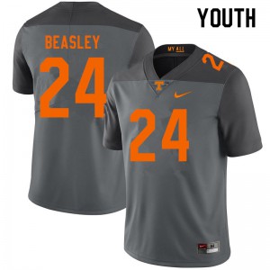 Youth Tennessee Volunteers Aaron Beasley #24 Football Gray Jerseys 243920-842