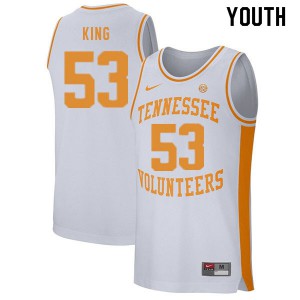 Youth Tennessee Volunteers Bernard King #53 College White Jersey 431929-571