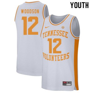 Youth Tennessee Volunteers Brad Woodson #12 Stitch White Jerseys 761561-258