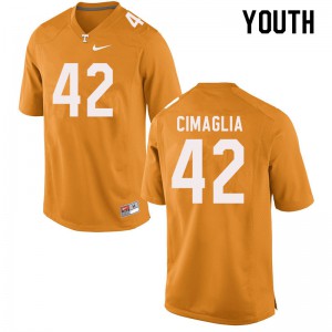Youth Tennessee Volunteers Brent Cimaglia #42 Official Orange Jersey 779338-983