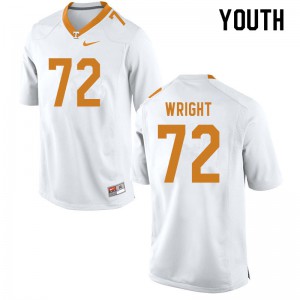 Youth Tennessee Volunteers Darnell Wright #72 Stitched White Jerseys 320805-428