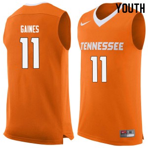 Youth Tennessee Volunteers Davonte Gaines #11 Basketball Orange Jerseys 479070-365