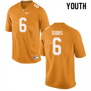 Youth Tennessee Volunteers Deangelo Gibbs #6 Embroidery Orange Jersey 484673-305
