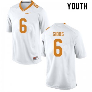 Youth Tennessee Volunteers Deangelo Gibbs #6 White College Jersey 802705-119