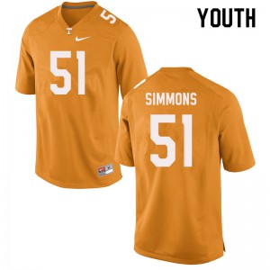 Youth Tennessee Volunteers Elijah Simmons #51 Orange University Jersey 588362-576