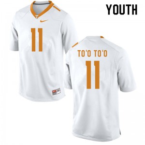 Youth Tennessee Volunteers Henry To'o To'o #11 White Embroidery Jerseys 184747-312