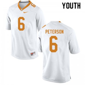 Youth Tennessee Volunteers J.J. Peterson #6 White Football Jersey 757895-719