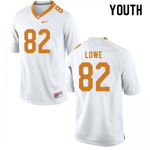 Youth Tennessee Volunteers Jackson Lowe #82 Official White Jerseys 183241-741