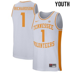 Youth Tennessee Volunteers Josh Richardson #1 White Stitch Jerseys 544913-624