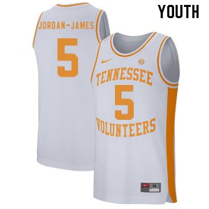 Youth Tennessee Volunteers Josiah-Jordan James #5 White Basketball Jerseys 251115-366