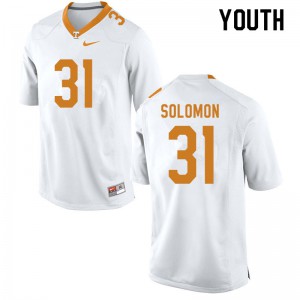 Youth Tennessee Volunteers Kenney Solomon #31 University White Jersey 973051-508
