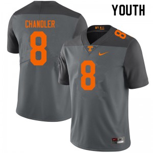 Youth Tennessee Volunteers Ty Chandler #8 Official Gray Jersey 273458-657