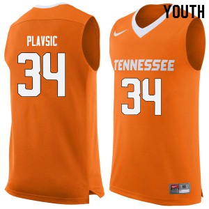 Youth Tennessee Volunteers Uros Plavsic #34 Orange NCAA Jersey 224807-988