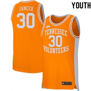 Youth Tennessee Volunteers Brock Jancek #30 Embroidery Orange Jerseys 628995-277