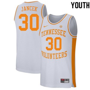 Youth Tennessee Volunteers Brock Jancek #30 High School White Jersey 836965-789