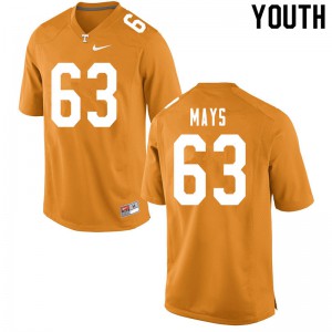 Youth Tennessee Volunteers Cooper Mays #63 Stitched Orange Jersey 324905-822