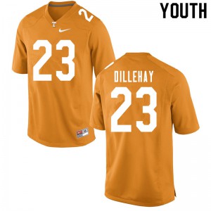 Youth Tennessee Volunteers Devon Dillehay #23 Orange Football Jersey 220581-136