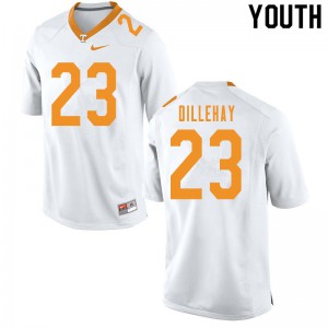 Youth Tennessee Volunteers Devon Dillehay #23 White Stitched Jerseys 787661-767