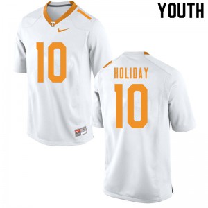 Youth Tennessee Volunteers Jimmy Holiday #10 White Stitch Jerseys 518159-316