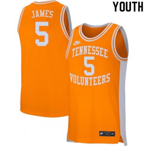 Youth Tennessee Volunteers Josiah-Jordan James #5 Orange Embroidery Jersey 244506-410