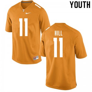 Youth Tennessee Volunteers Kasim Hill #11 Orange Official Jersey 649716-522