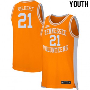 Youth Tennessee Volunteers Kent Gilbert #21 Basketball Orange Jerseys 877156-191