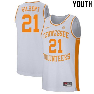 Youth Tennessee Volunteers Kent Gilbert #21 Alumni White Jersey 434573-703