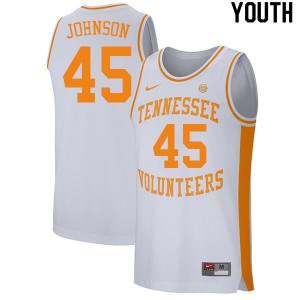 Youth Tennessee Volunteers Keon Johnson #45 White Embroidery Jerseys 193732-717