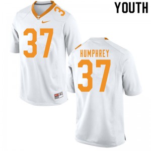 Youth Tennessee Volunteers Nick Humphrey #37 Official White Jerseys 611144-297