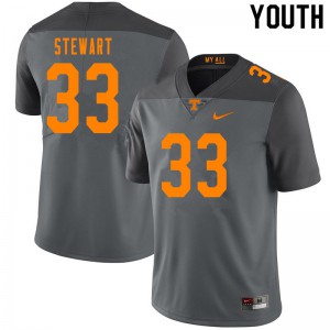 Youth Tennessee Volunteers Tyrik Stewart #33 Gray Stitch Jerseys 250811-101
