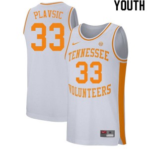 Youth Tennessee Volunteers Uros Plavsic #33 White NCAA Jerseys 340681-835
