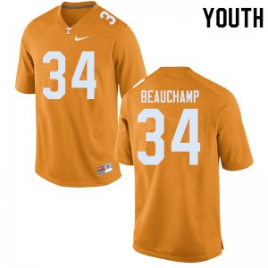 Youth Tennessee Volunteers Deontae Beauchamp #34 High School Orange Jersey 374884-234