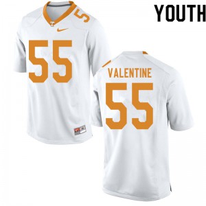 Youth Tennessee Volunteers Eunique Valentine #55 White Embroidery Jerseys 543309-262