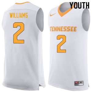 Youth Tennessee Volunteers Grant Williams #2 White Stitched Jersey 427434-356