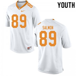 Youth Tennessee Volunteers Hunter Salmon #89 Player White Jerseys 259725-984