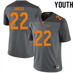 Youth Tennessee Volunteers Jack Jancek #22 Gray NCAA Jerseys 725921-798
