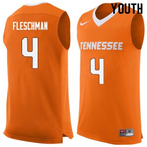 Youth Tennessee Volunteers Jacob Fleschman #4 University Orange Jersey 116734-882