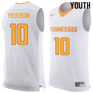 Youth Tennessee Volunteers John Fulkerson #10 Player White Jerseys 787718-238