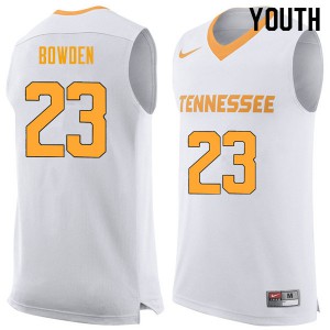 Youth Tennessee Volunteers Jordan Bowden #23 Official White Jerseys 793538-807