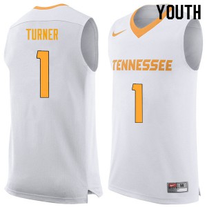 Youth Tennessee Volunteers Lamonte Turner #1 Embroidery White Jerseys 565947-669